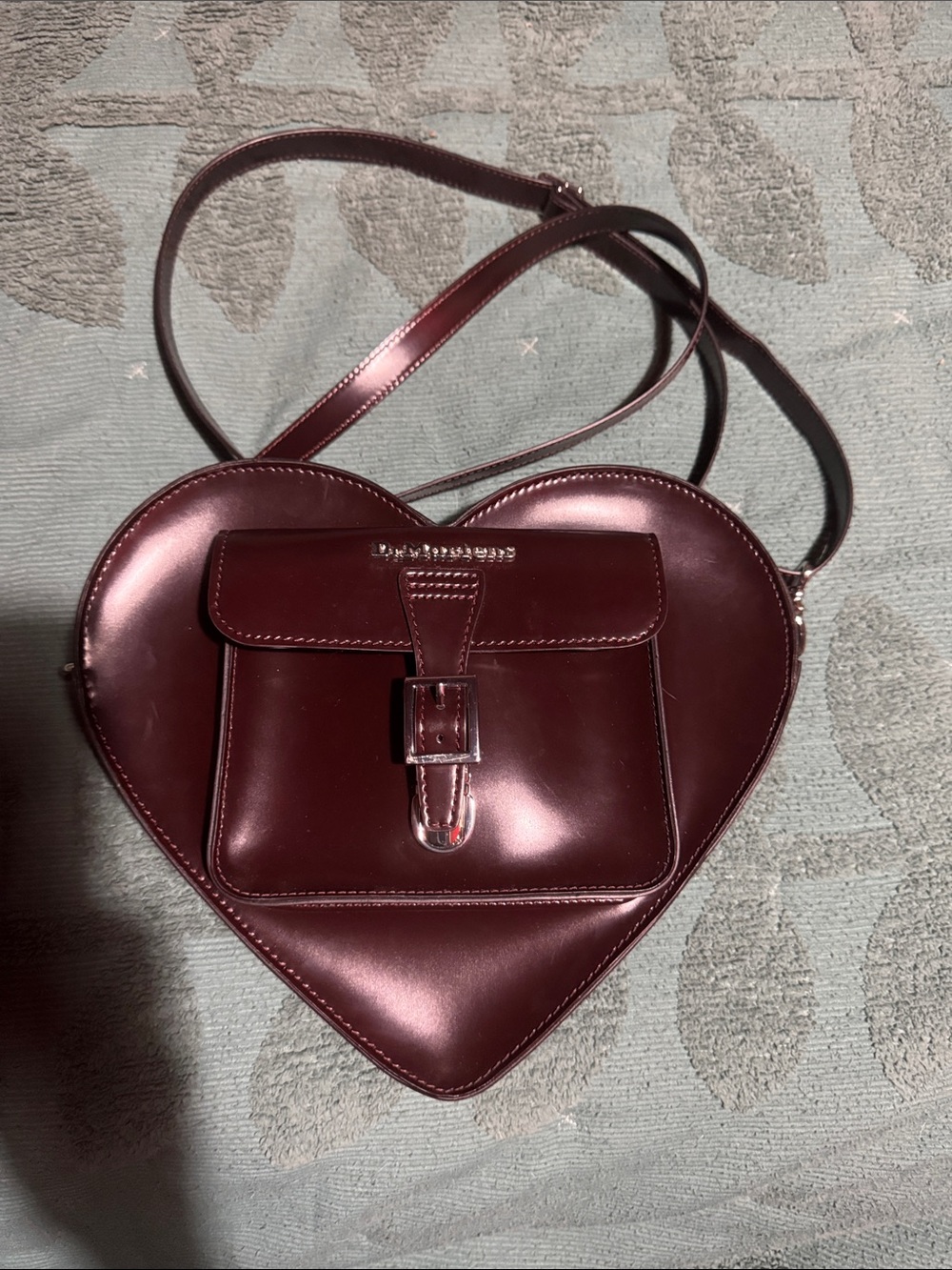 Dr. Martens Heart-Shaped Crossbody Bag in Burgundy